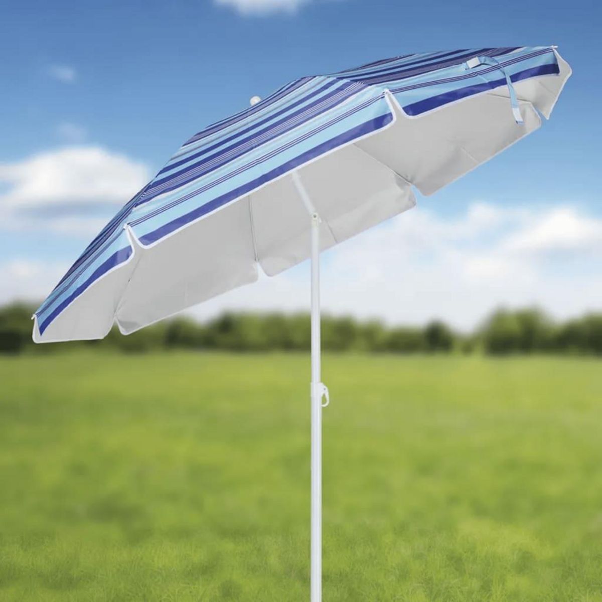 HI HI Parasol de plage 200 cm Bleu a rayures