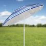 Voir la diapositive 2 : HI HI Parasol de plage 200 cm Bleu a rayures