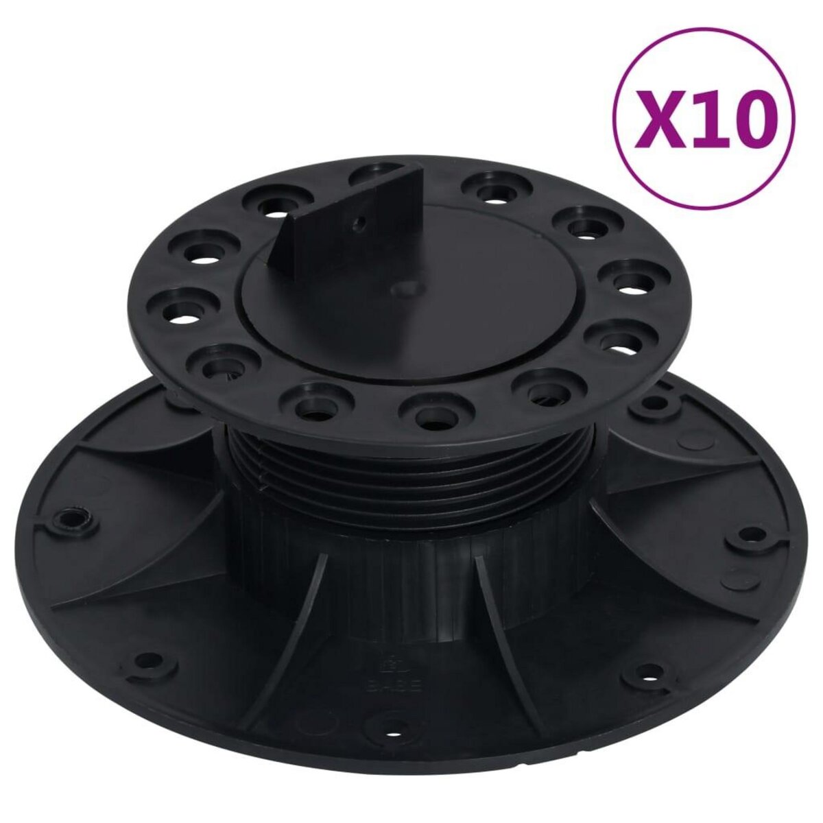 VIDAXL Pieds de terrasse reglables 10 pcs 60-88 mm