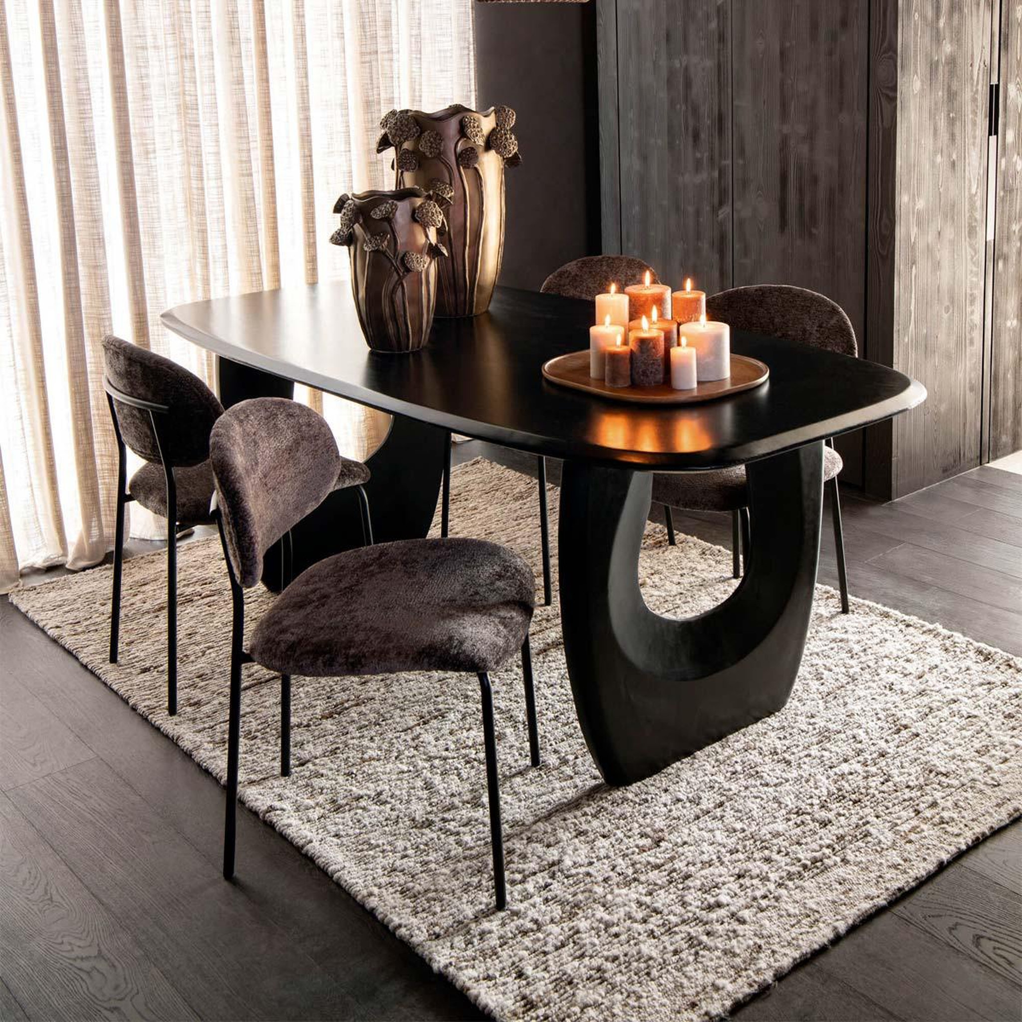 Voir la diapositive 3 : J-LINE Tapis tissé en laine  wild  160x230cm écru