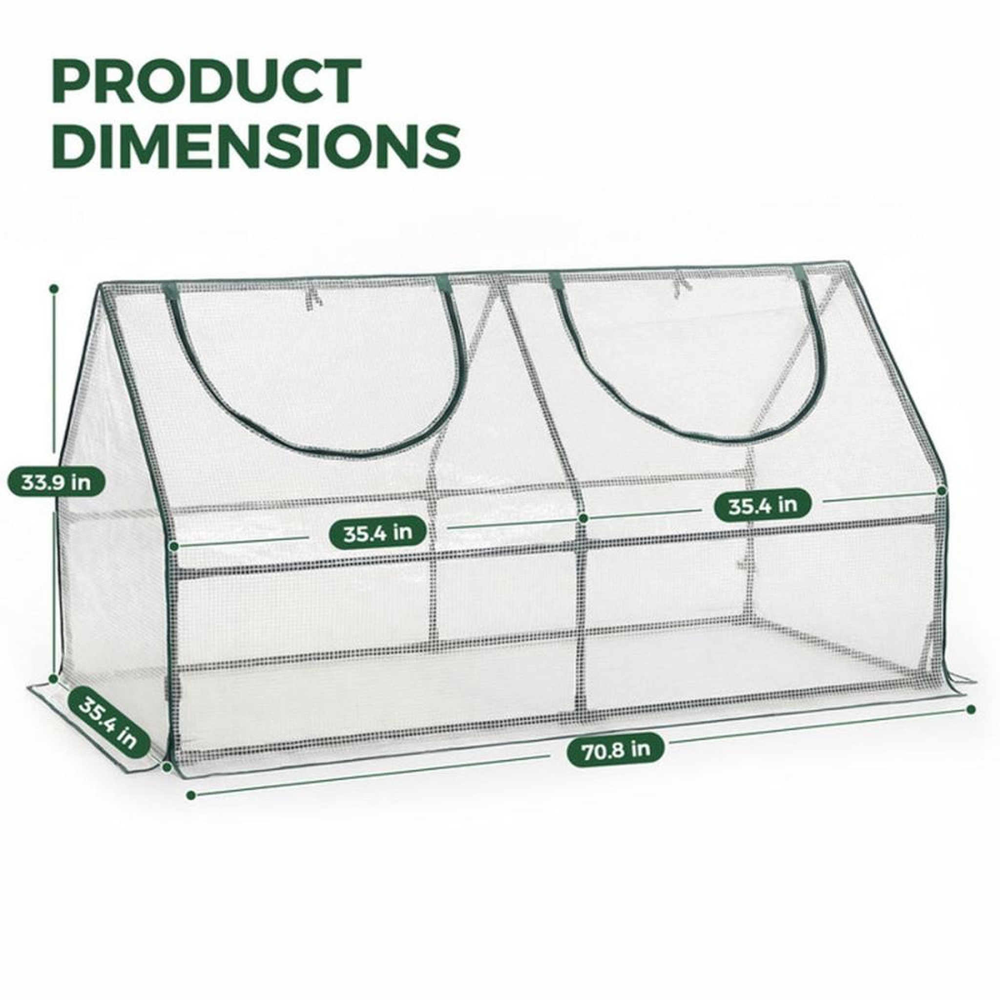 Voir la diapositive 6 : Mini serre BAMworld 2 portes coulissantes anti-UV étanche 180x90x90 cm