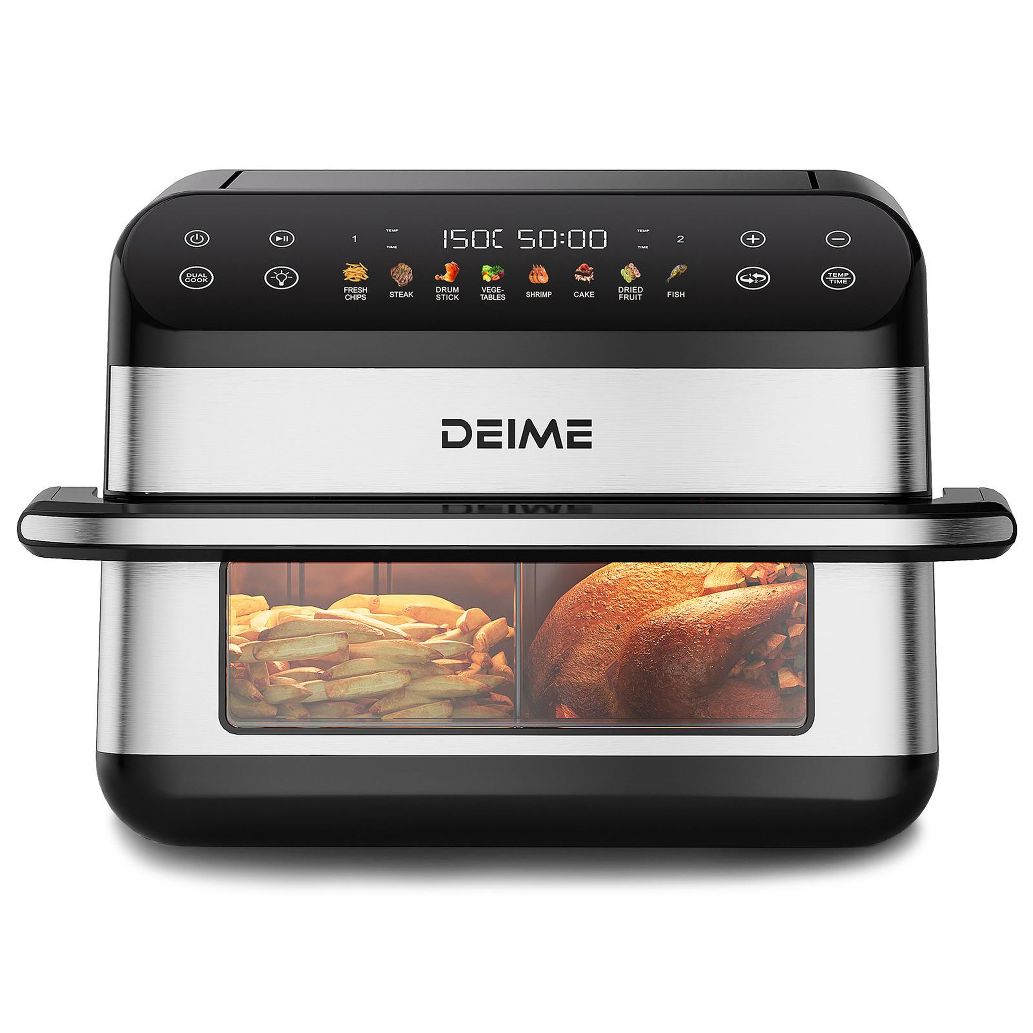 DEIME DEIME 10 l 2400 w double bac avec fenêtre de cuisson – inox