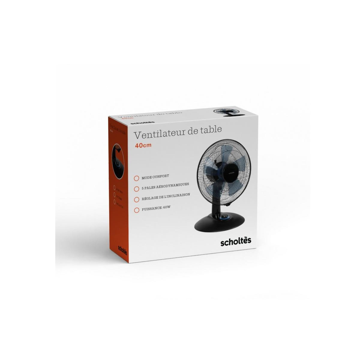 Scholtes Ventilateur de table 40cm 60w noir - SCVT40SIL