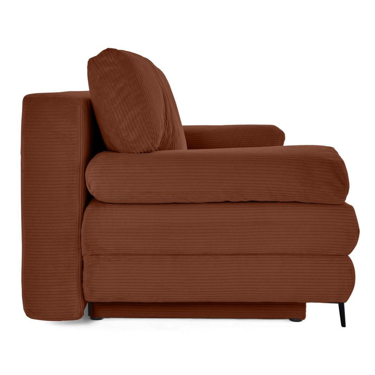 BEST MOBILIER Elton - canapé 3 places convertible avec coffre en velours côtelé