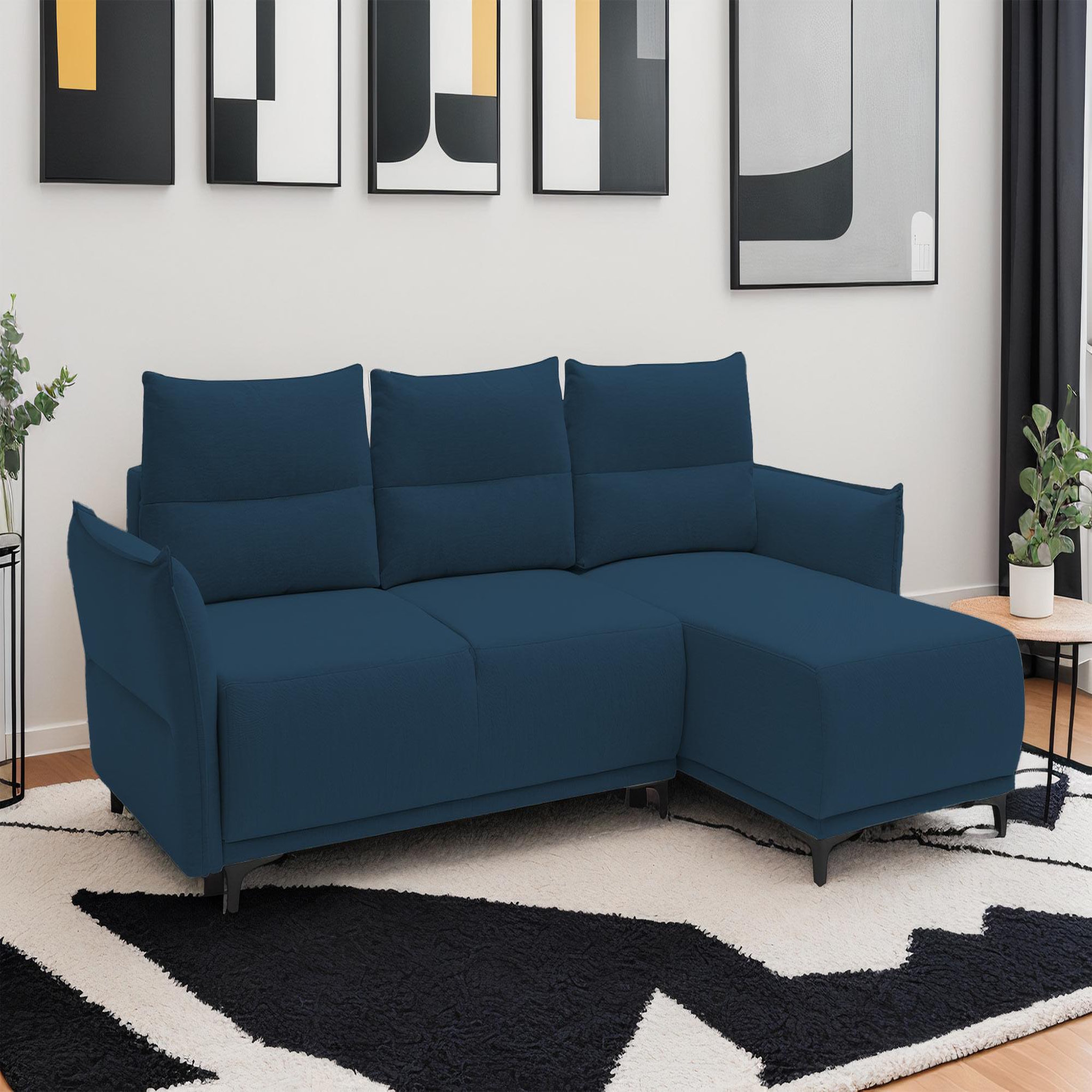 Voir la diapositive 1 : LISA DESIGN Arya - canapé d'angle réversible - convertible avec coffre - 4 places - style contemporain