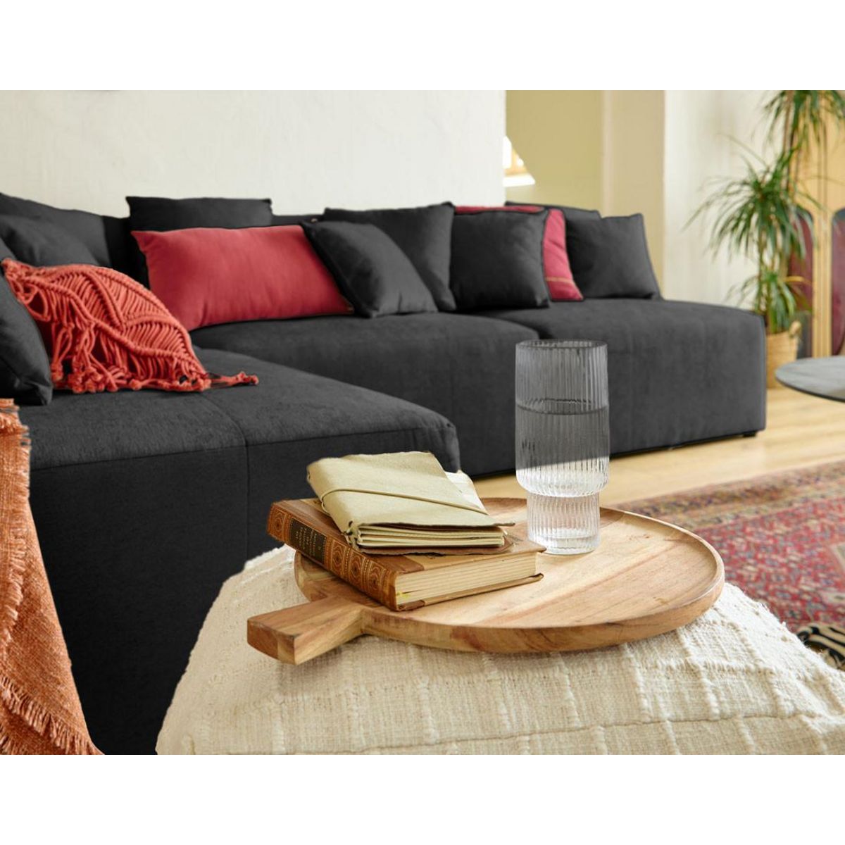 LISA DESIGN Amalfi - canapé modulable d'angle réversible - 4 places - en tissu