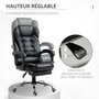 Voir la diapositive 4 : HOMCOM Fauteuil de bureau fauteuil manager grand confort réglable dossier inclinable repose-pied revêtement synthétique noir