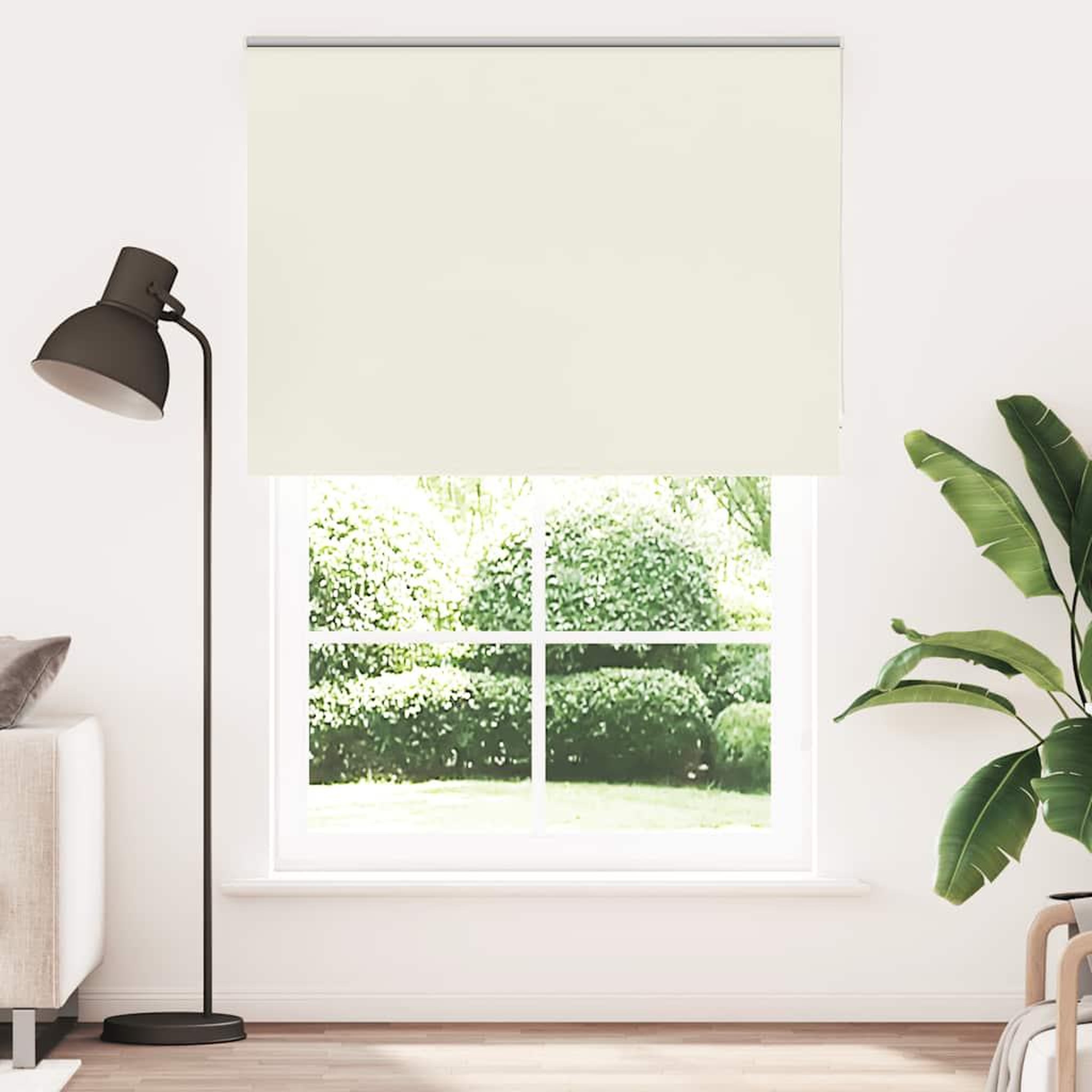 VIDAXL Store enrouleur occultant blanc casse 165x230 cm largeur tissu