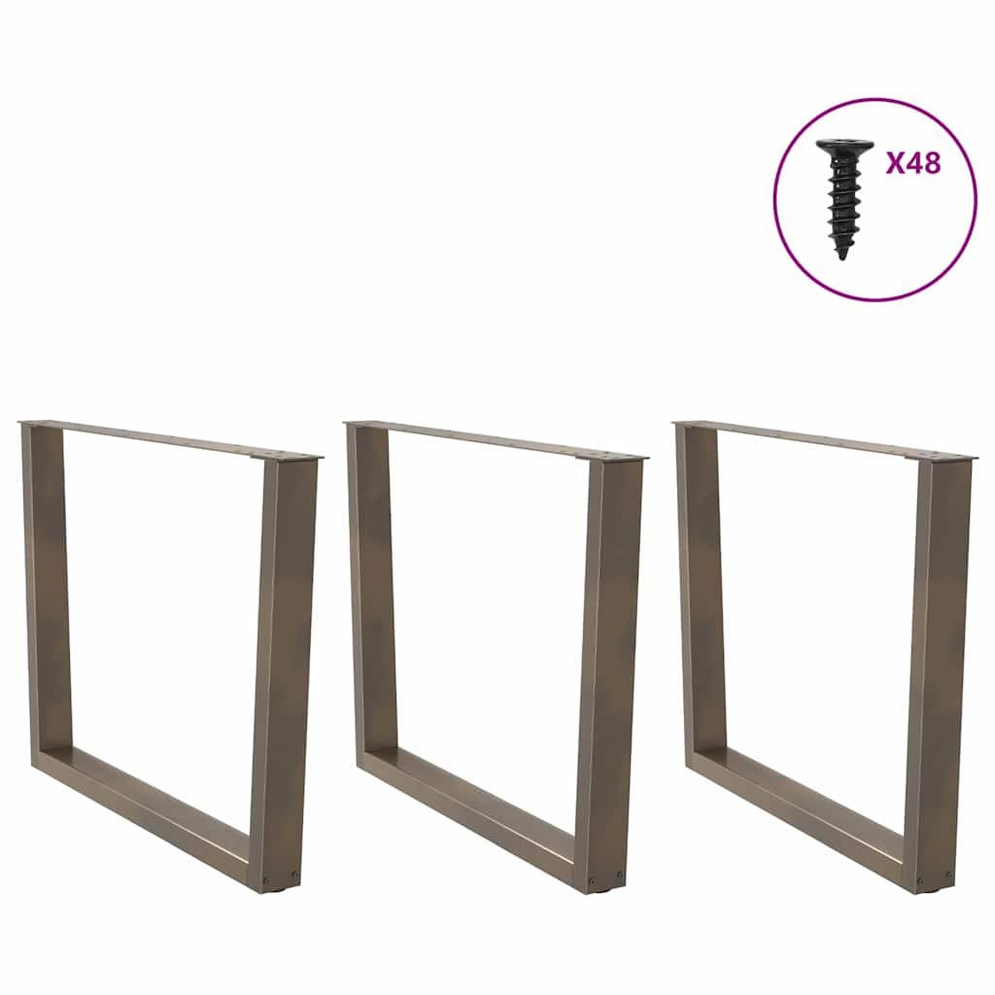 Voir la diapositive 3 : VIDAXL Pieds de table a manger forme de V 3 pcs 100x(72-73,3) cm acier