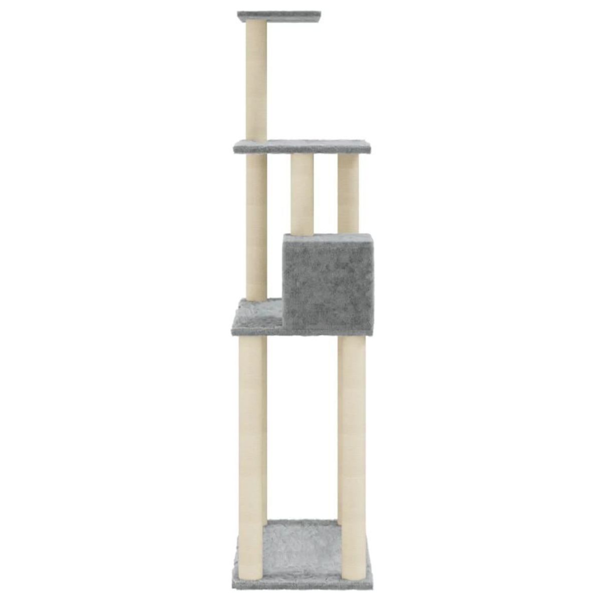 VIDAXL Arbre a chat avec griffoirs en sisal Gris clair 147 cm