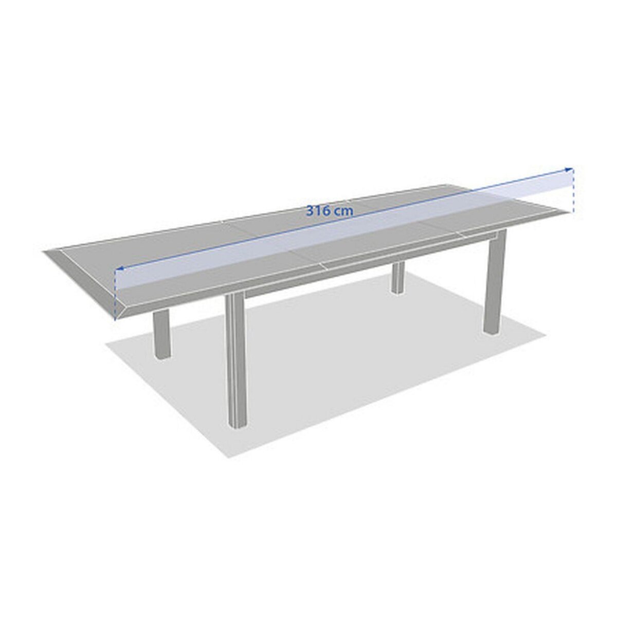 HESPERIDE Table de jardin extensible en aluminium effet bois 12 places ALLURE - Grège et avoine