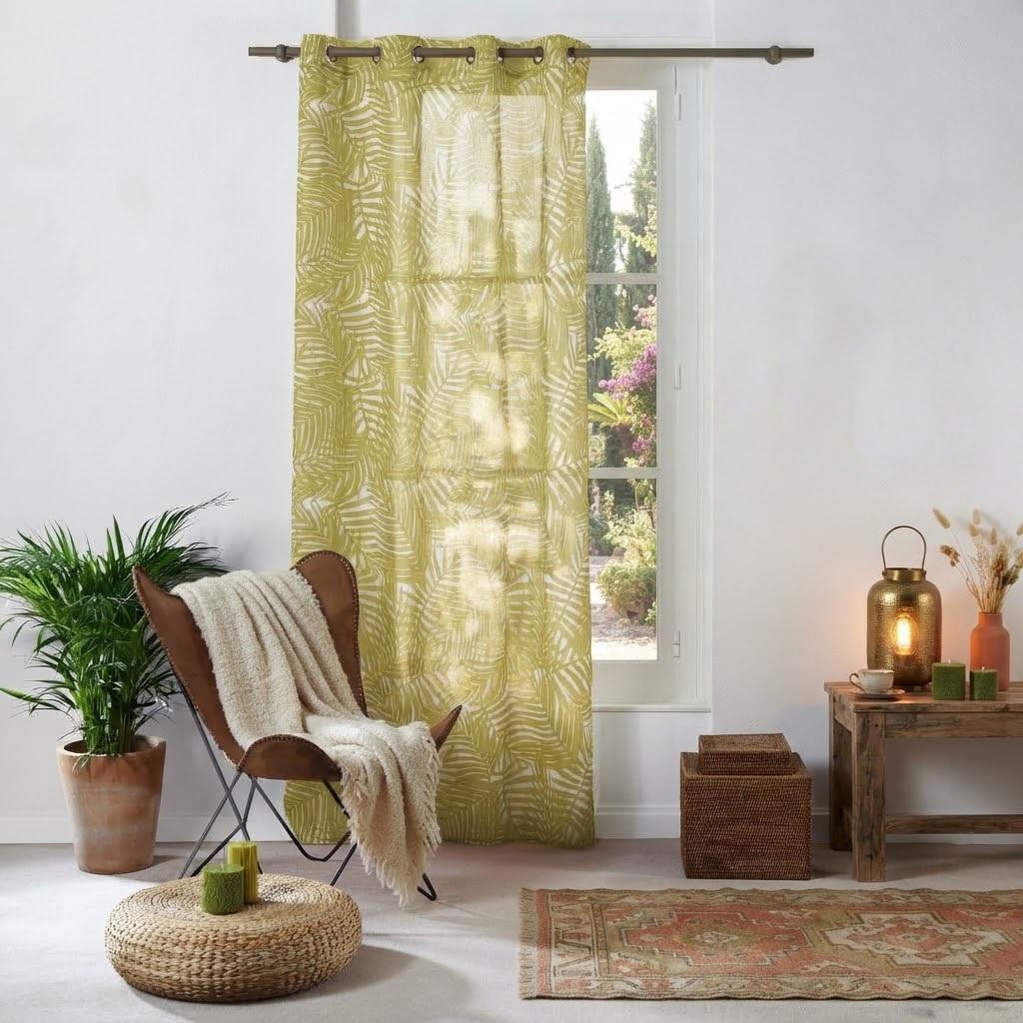 Voir la diapositive 2 : Eden Voilage a oeillets eucalys design et moderne