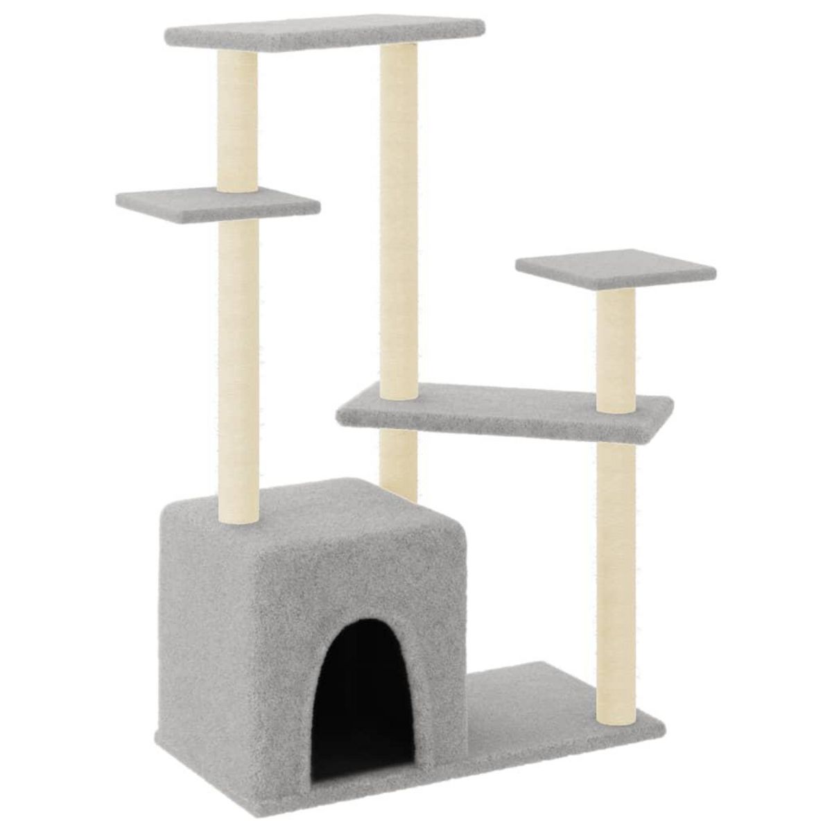 VIDAXL Arbre a chat avec griffoirs en sisal gris clair 107,5 cm