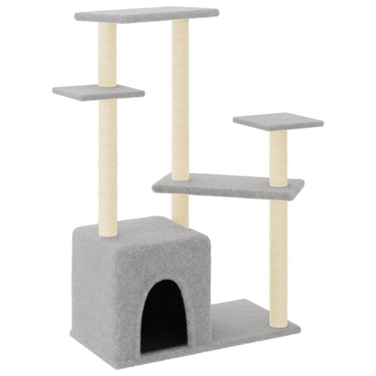 VIDAXL Arbre a chat avec griffoirs en sisal gris clair 107,5 cm
