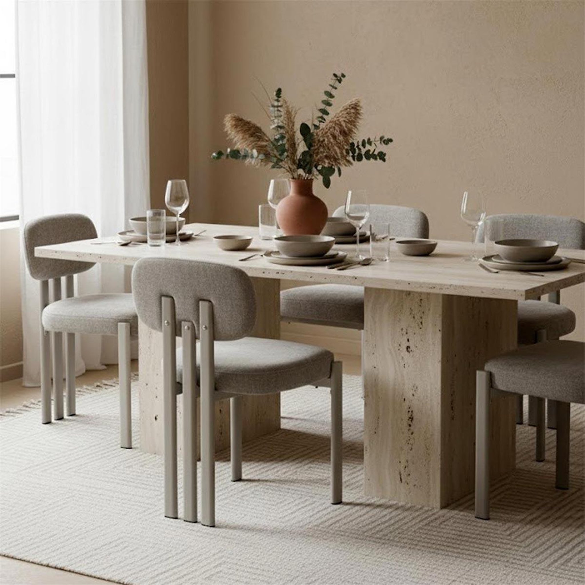 Voir la diapositive 5 : The Home Deco Factory Lot de 2 chaises design  emilia  80cm taupe