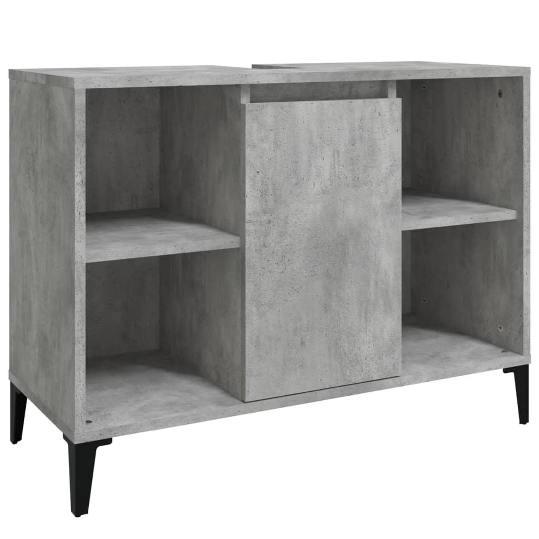 Voir la diapositive 2 : VIDAXL Meuble d'evier gris beton 80x33x60 cm bois d'ingenierie