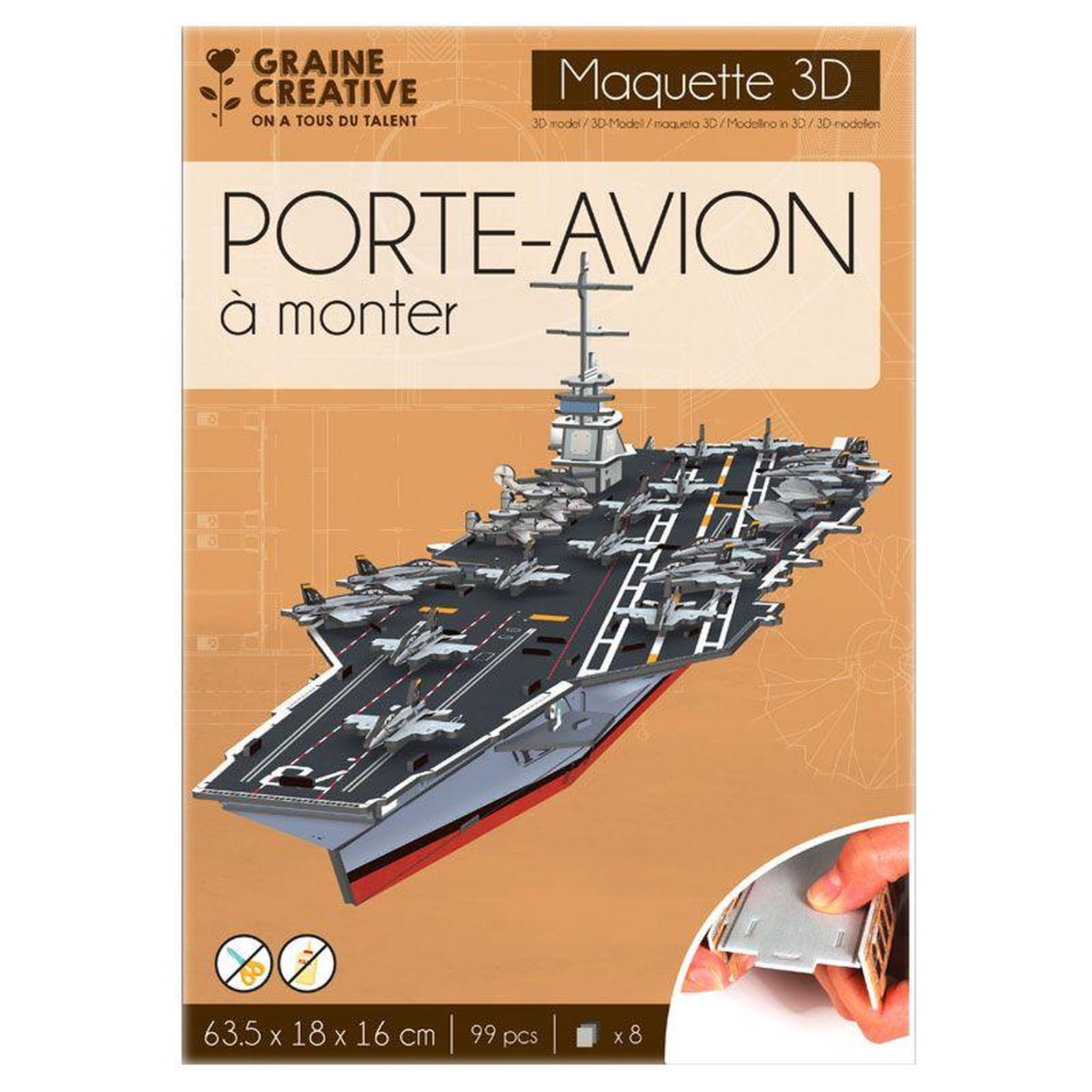 Voir la diapositive 2 : Graine créative Maquette Porte-avion à construire soi-même
