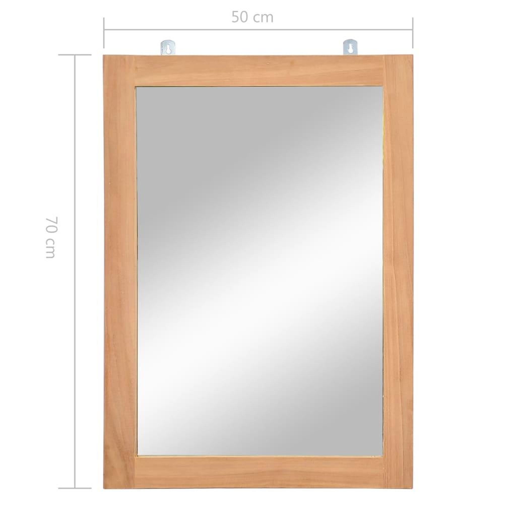 Voir la diapositive 6 : VIDAXL Miroir mural Teck massif 50 x 70 cm