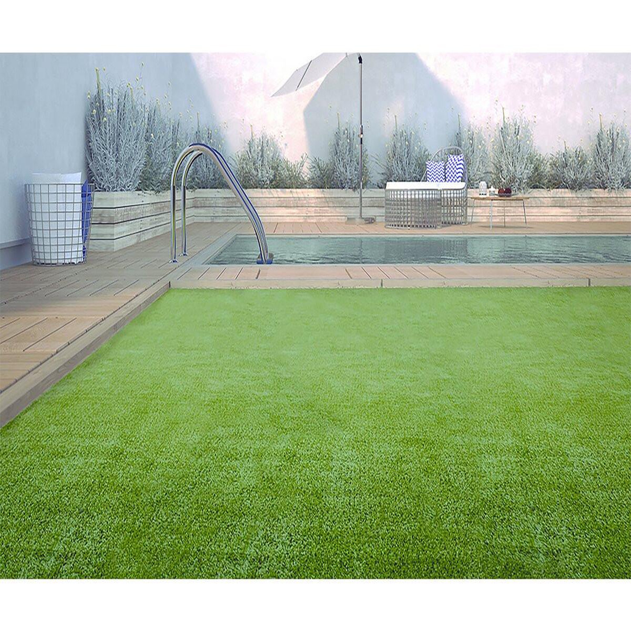 Voir la diapositive 3 : Nortene Gazon synthétique -   Green Lubeck 7    -  1 x 5  m - 7 mm - Vert