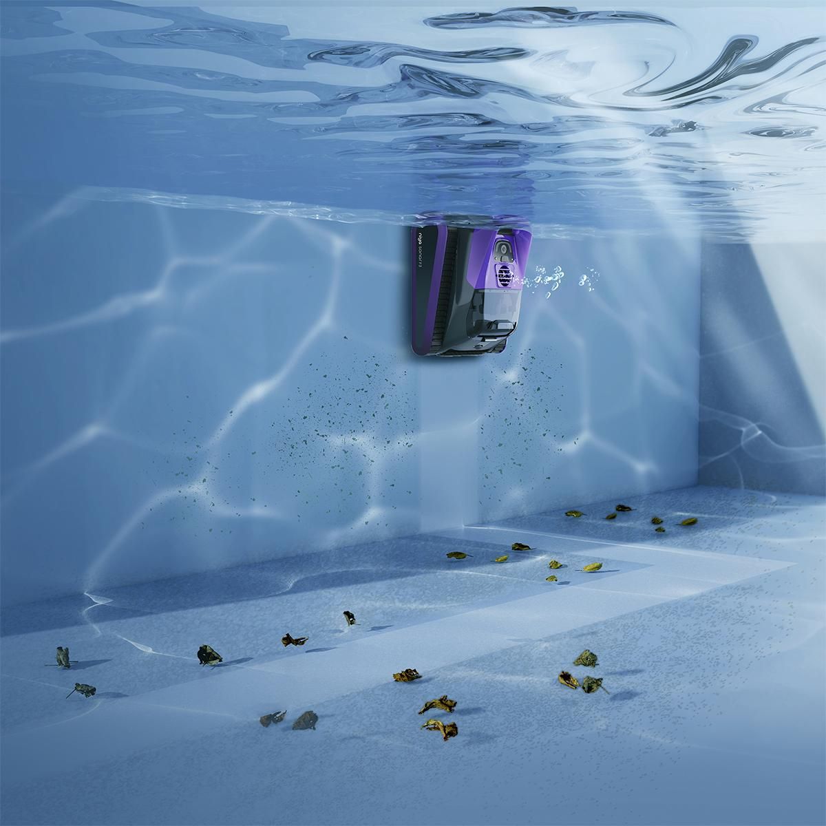 MAYTRONICS Robot aspirateur sans fil, couverture complète grâce à sa navigation intelligente sonar, par à toutes les piscines jusqu'à 10m - sonar f3