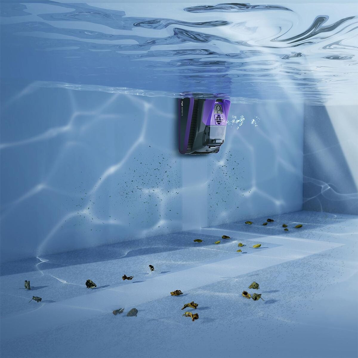 MAYTRONICS Robot aspirateur sans fil, couverture complète grâce à sa navigation intelligente sonar, par à toutes les piscines jusqu'à 10m - sonar f3