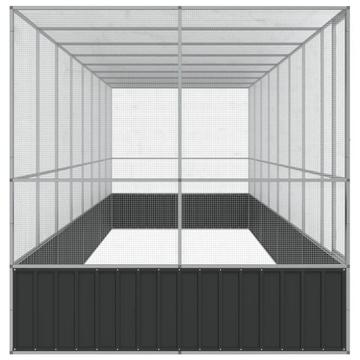 VIDAXL Voliere avec extension argente 832x207x212 cm acier