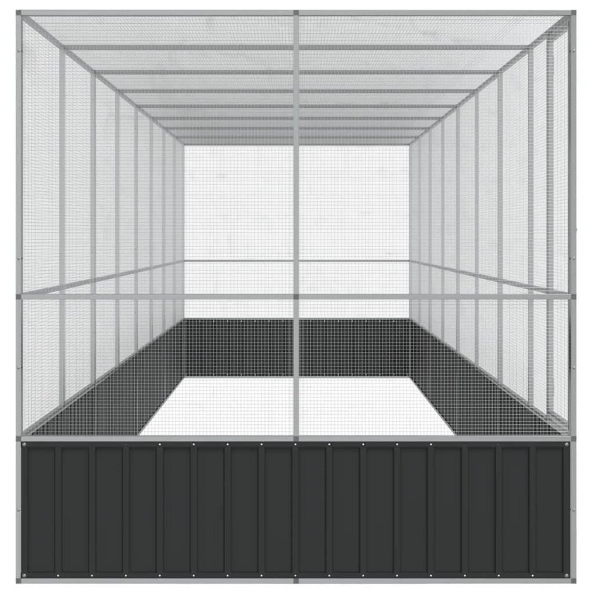 VIDAXL Voliere avec extension argente 832x207x212 cm acier