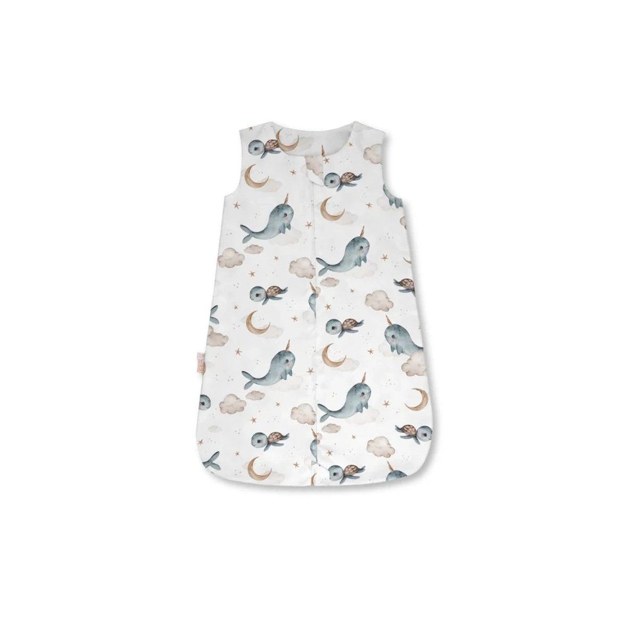 WALDIN Gigoteuse en bambou 40 × 64 cm 0,5 TOG - taille S - motif baleine, blanc