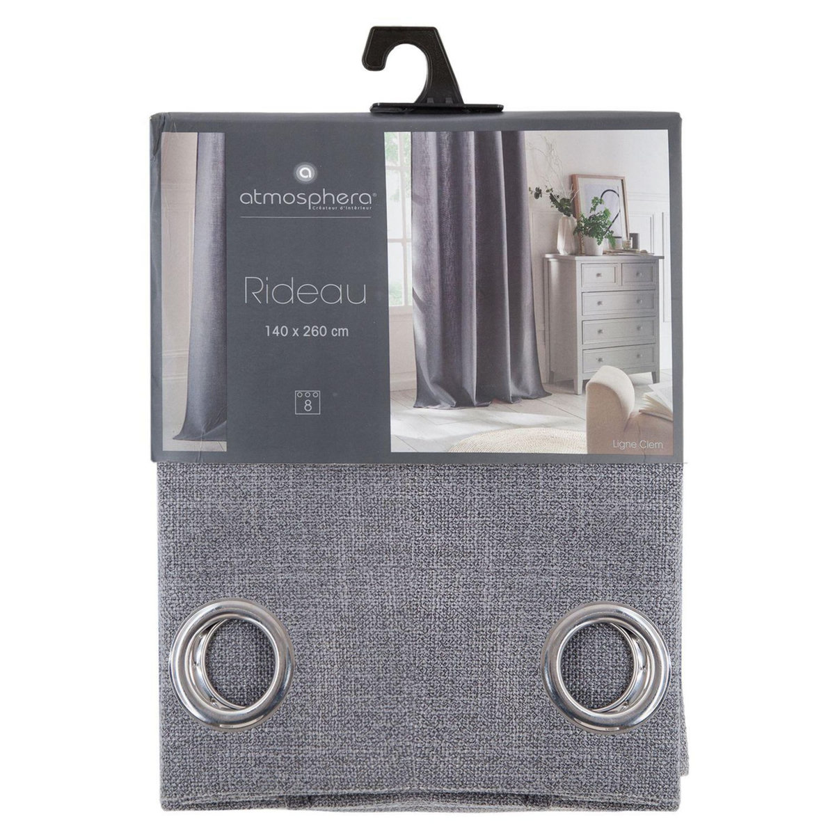 TOILINUX Lot de 2 Rideaux Clem