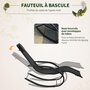 Voir la diapositive 4 : OUTSUNNY Chaise longue à bascule - rocking chair design - tétière, accoudoirs, assise dossier ergonomique - métal époxy textilène noir