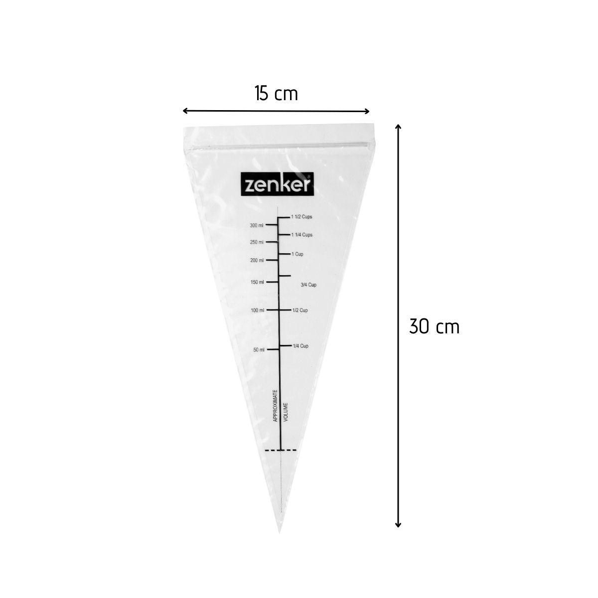 ZENKER Ensemble de 20 poches à douille graduées avec zip 30 cm Zenker Smart Pastry
