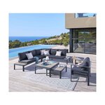 HESPERIDE Salon de jardin d'angle en aluminium Paradize graphite - 6 places - Hespéride