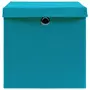 VIDAXL Boîtes de rangement avec couvercles 10pcs 28x28x28cm Bleu azure