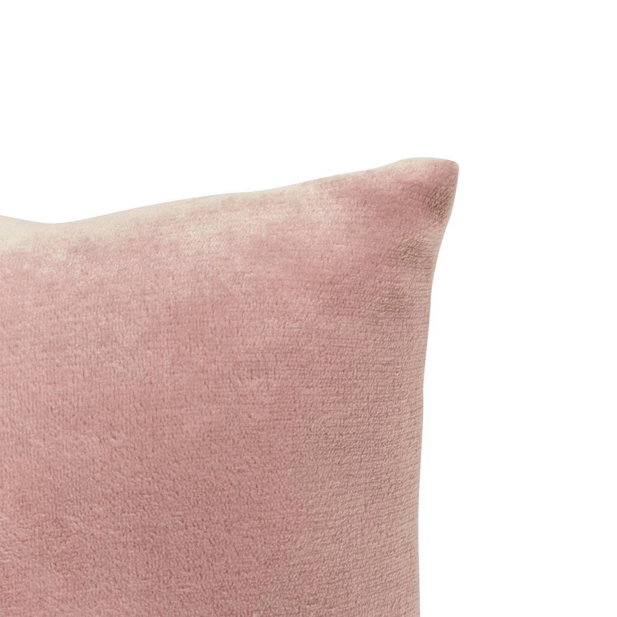Voir la diapositive 2 : ATMOSPHERA Coussin en flanelle uni  ollis  38x38cm rose