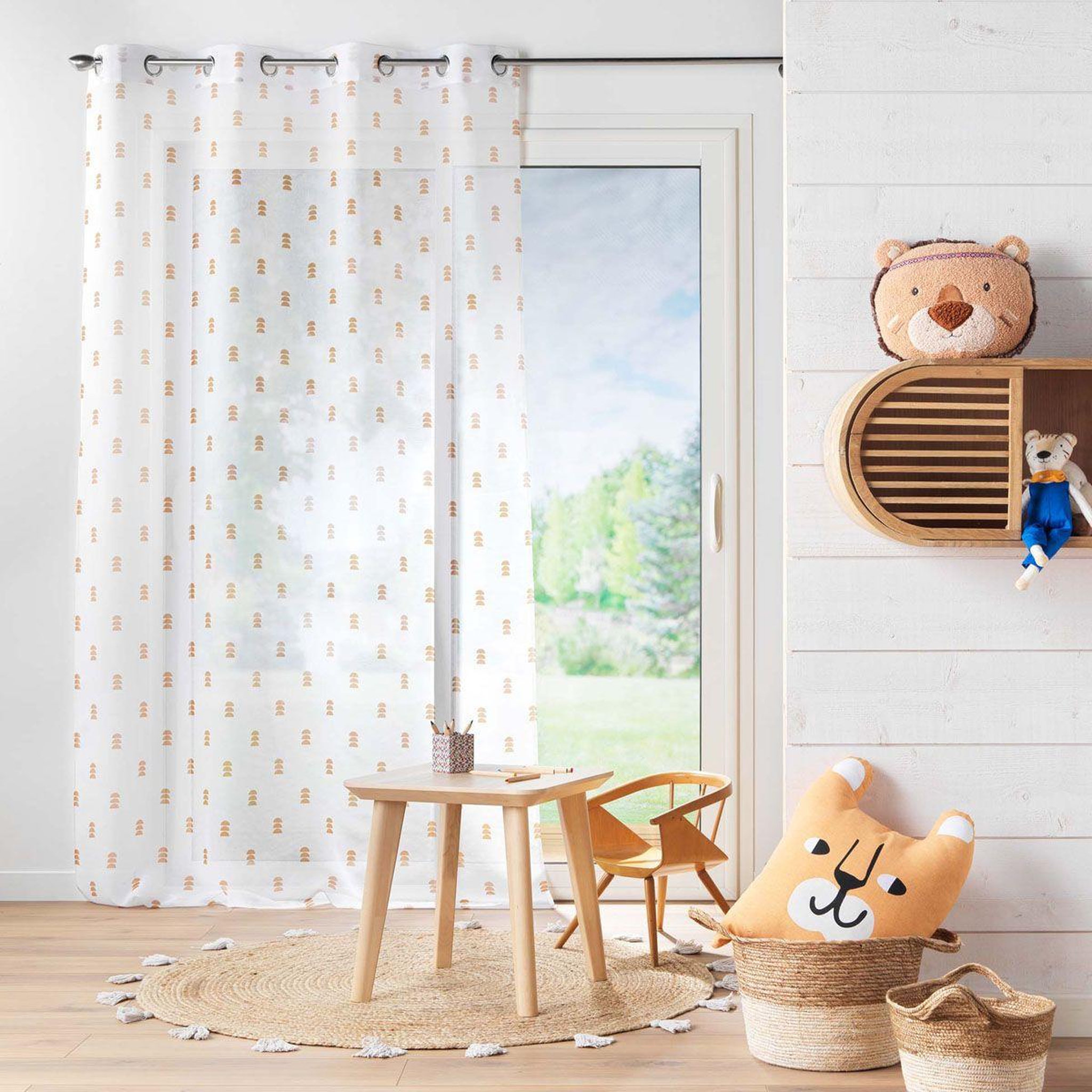 Voir la diapositive 4 : Douceur d'Intérieur Rideau voilage à œillets  geokid  140x240cm miel