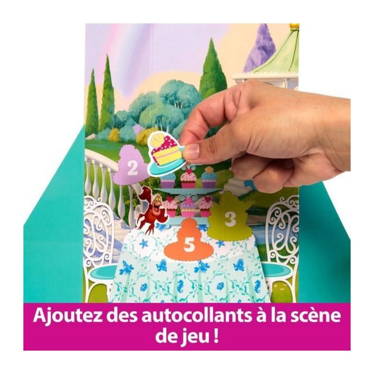 DISNEY PRINCESS Mattel-Princesses Disney Spin & Reveal-Poupée Ariel avec 11 surprises HTV88