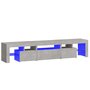 Voir la diapositive 2 : VIDAXL Meuble TV avec lumieres LED Gris beton 200x36,5x40 cm