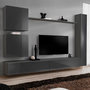 Voir la diapositive 1 : Paris Prix Meuble TV Mural Design  Switch VIII  280cm Gris