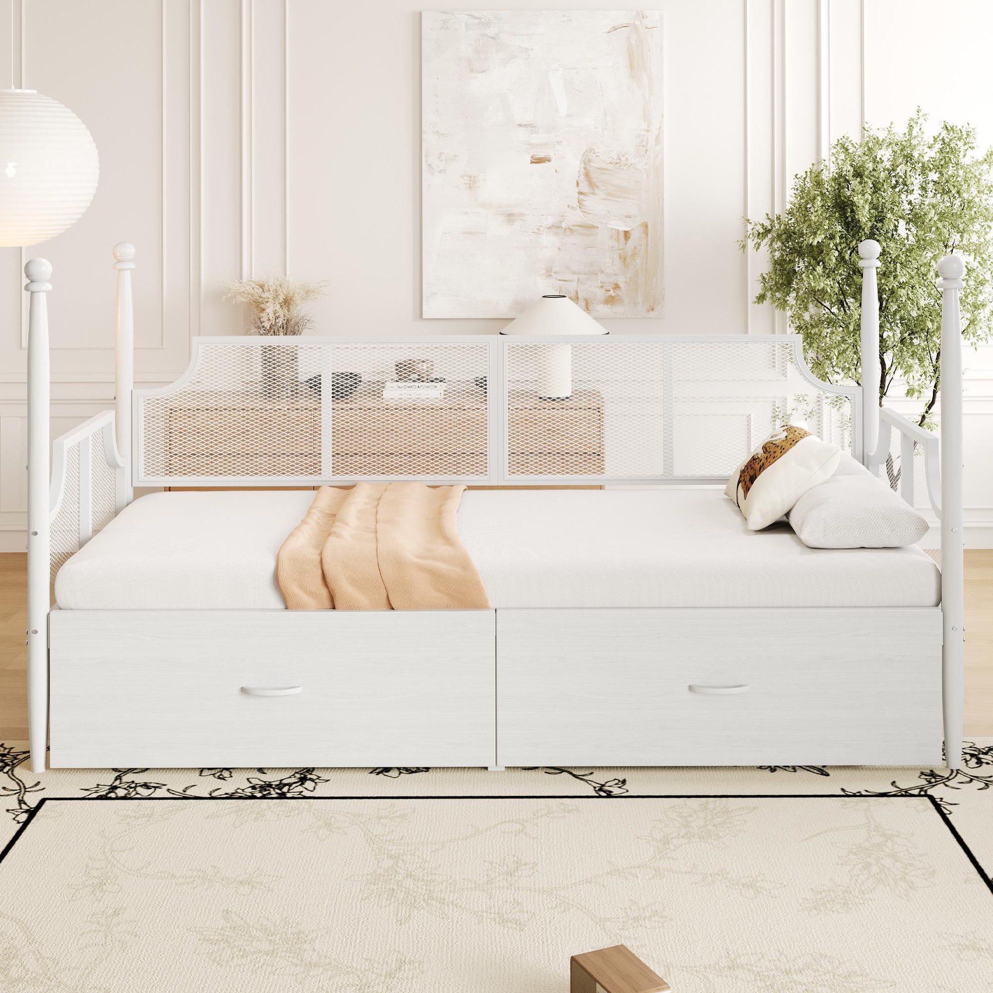 Voir la diapositive 4 : MERAX Lit avec rangement 90x200cm