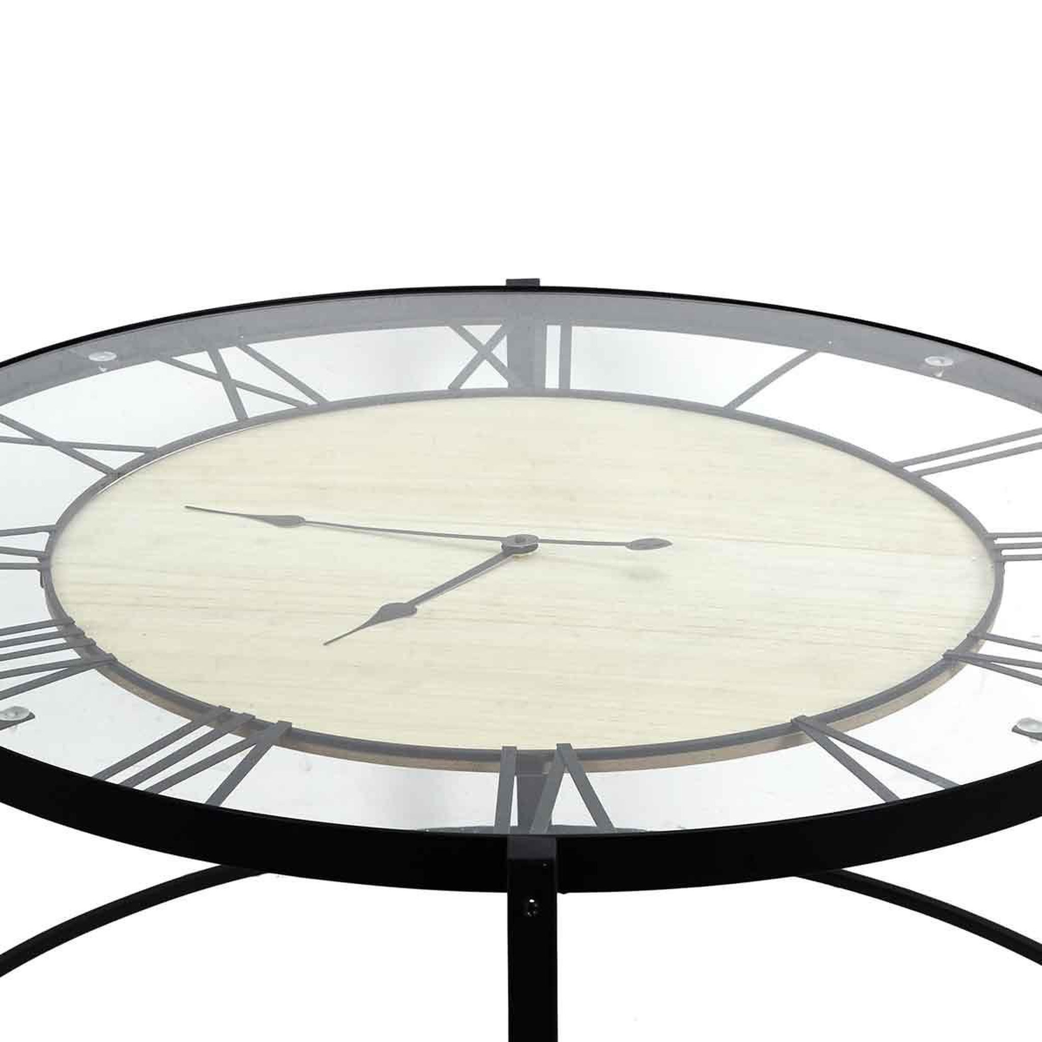 Voir la diapositive 3 : The Home Deco Factory Table basse design  horloge  90cm noir