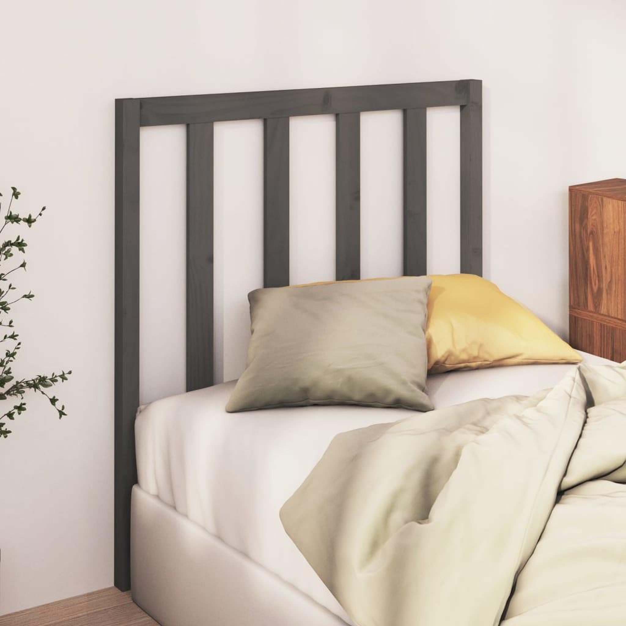 Voir la diapositive 3 : VIDAXL Tete de lit Gris 95x4x100 cm Bois massif de pin