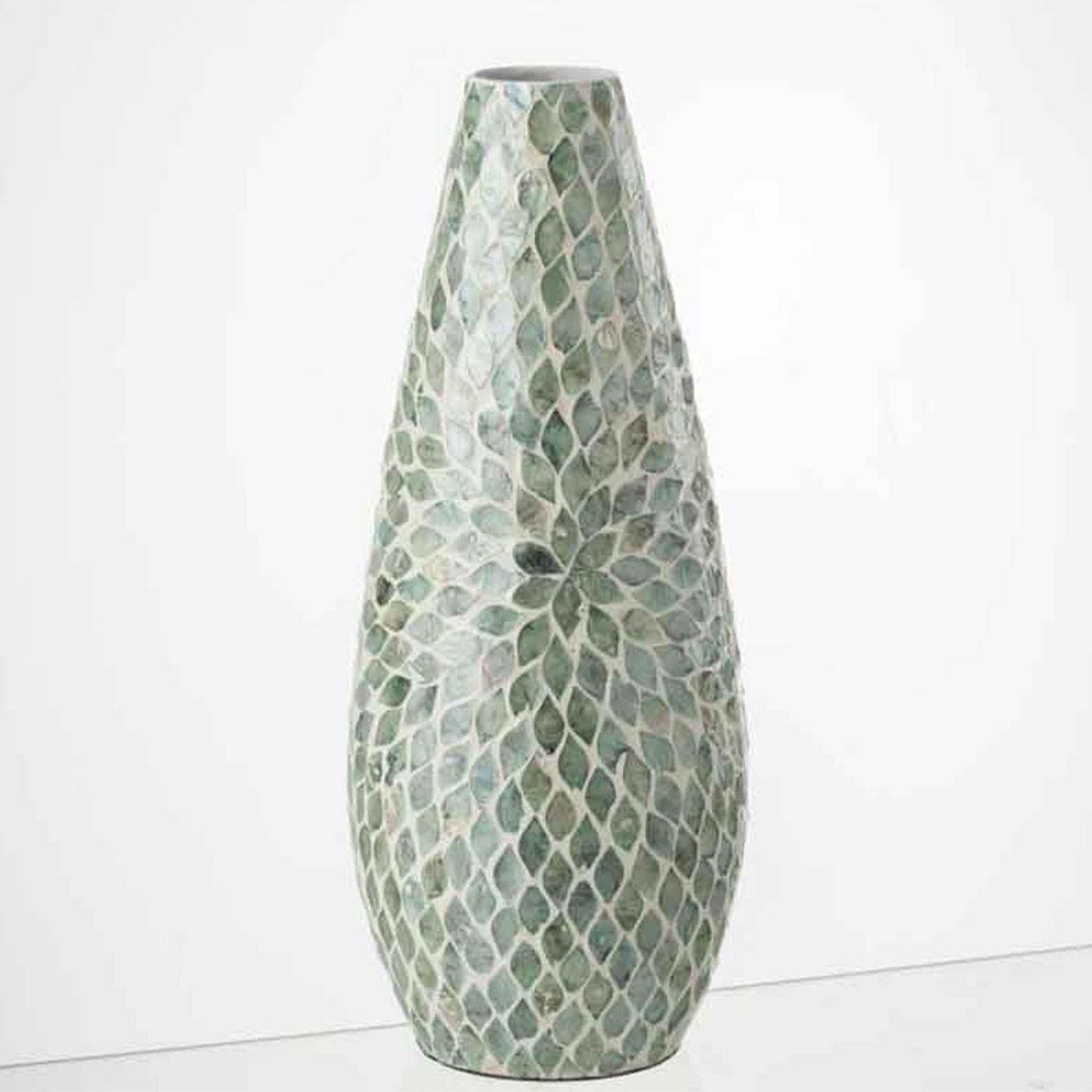Voir la diapositive 2 : J-LINE Vase Imprimé Design  Delta  46cm Bleu Clair