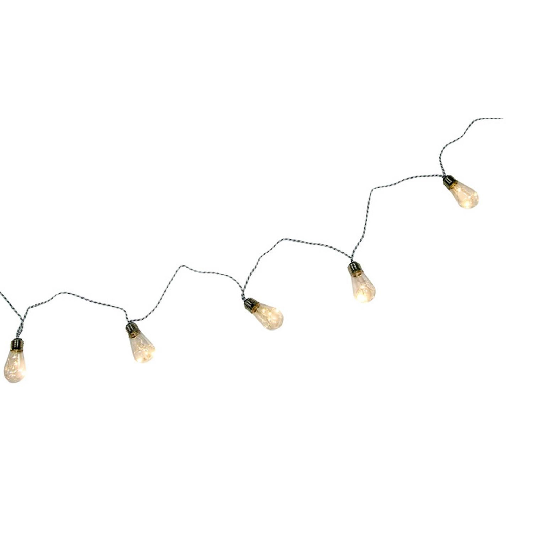 CHAKS Guirlande 10 petites Ampoules Led allongées, 3,65m Blanc Chaud