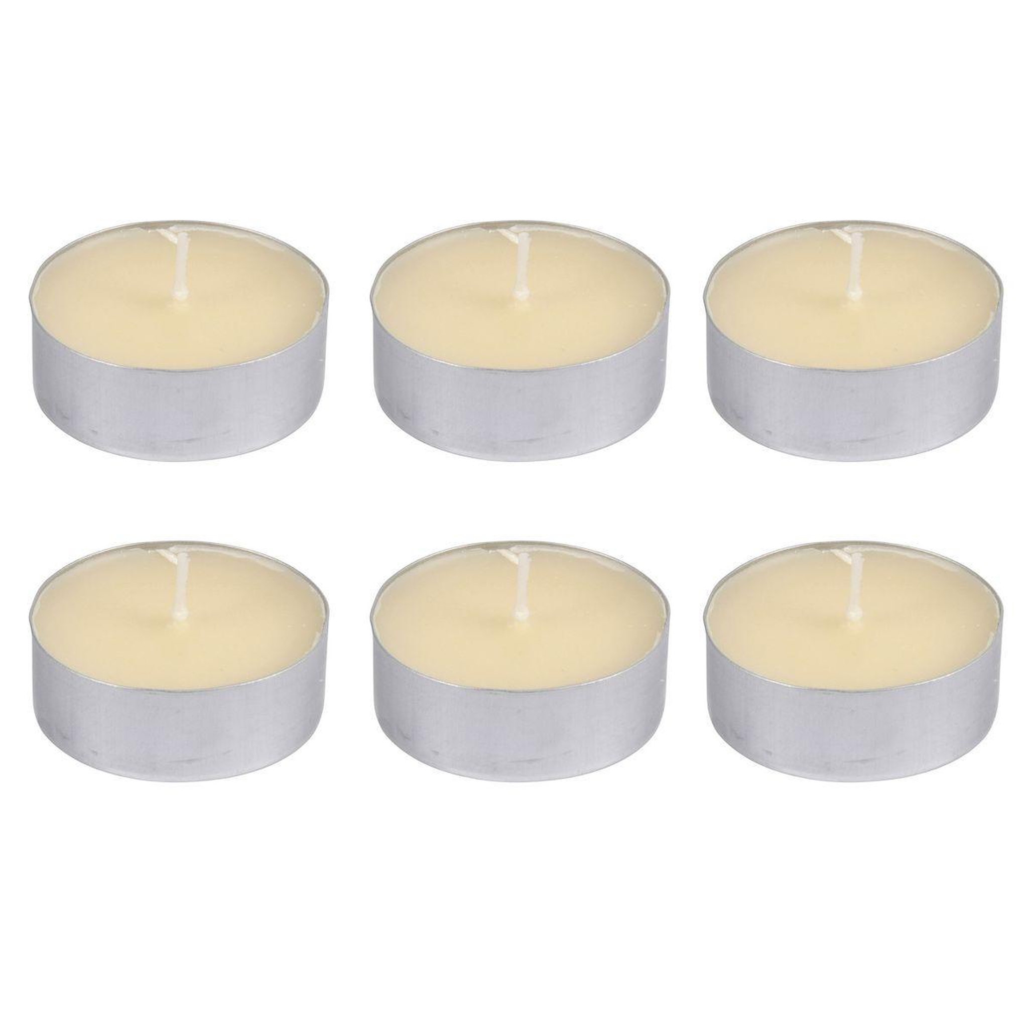 Voir la diapositive 1 : HOMEA Lot de 6 bougies chauffe-plat  essentiel  5,5cm vanille