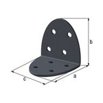 CENTRALE BRICO Équerre d'assemblage  Ovado galva plastifié gris 50x50x40