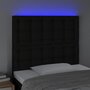 Voir la diapositive 3 : VIDAXL Tete de lit a LED Noir 80x5x118/128 cm Tissu