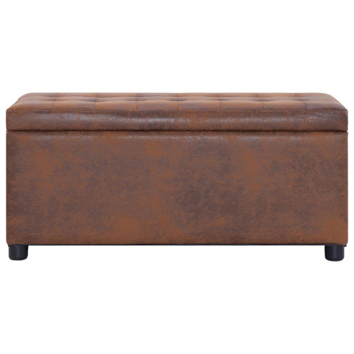 VIDAXL Pouf de rangement 87,5 cm Marron Similicuir daim