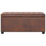 Voir la diapositive 2 : VIDAXL Pouf de rangement 87,5 cm Marron Similicuir daim