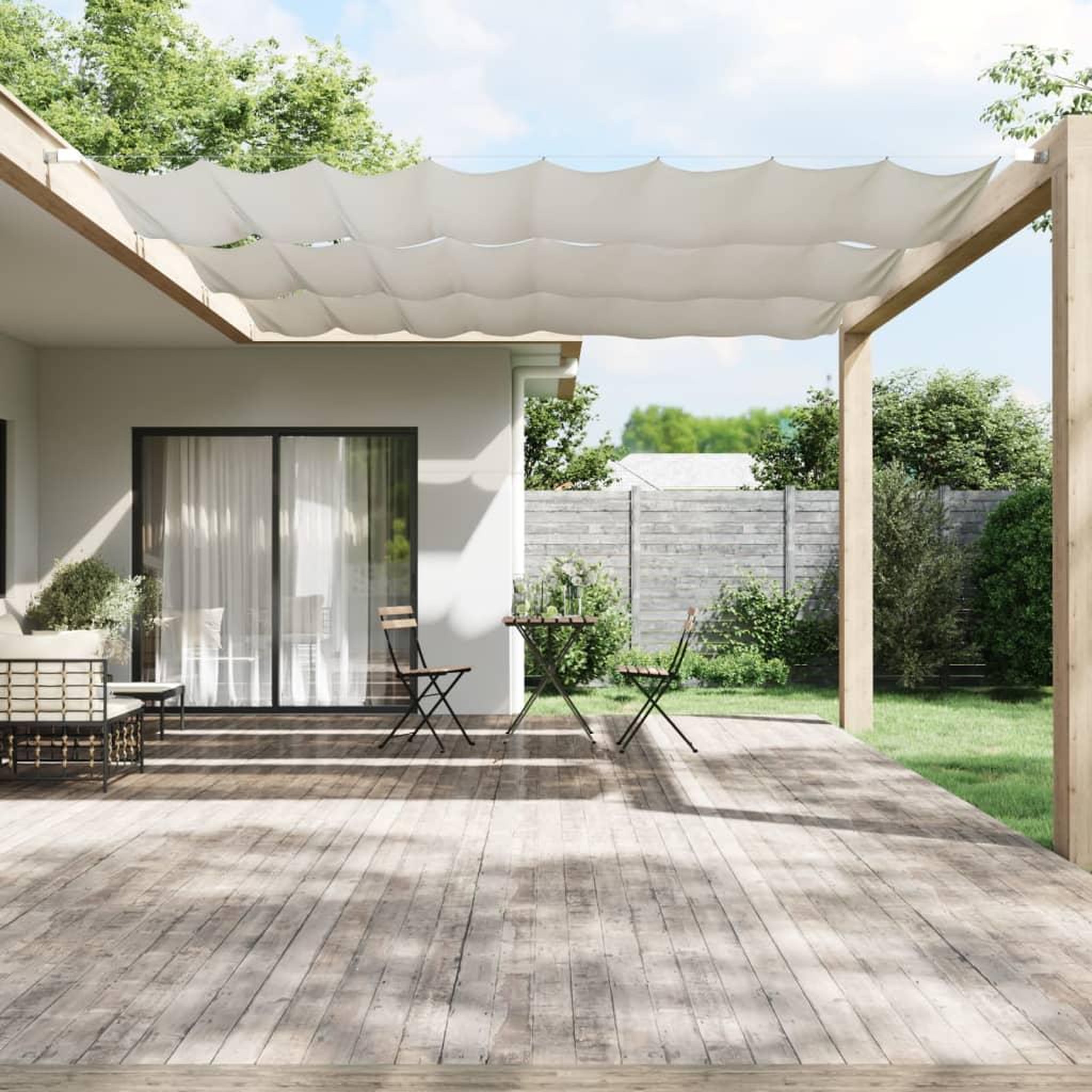 Voir la diapositive 1 : VIDAXL Auvent vertical Blanc 140x1200 cm Tissu oxford