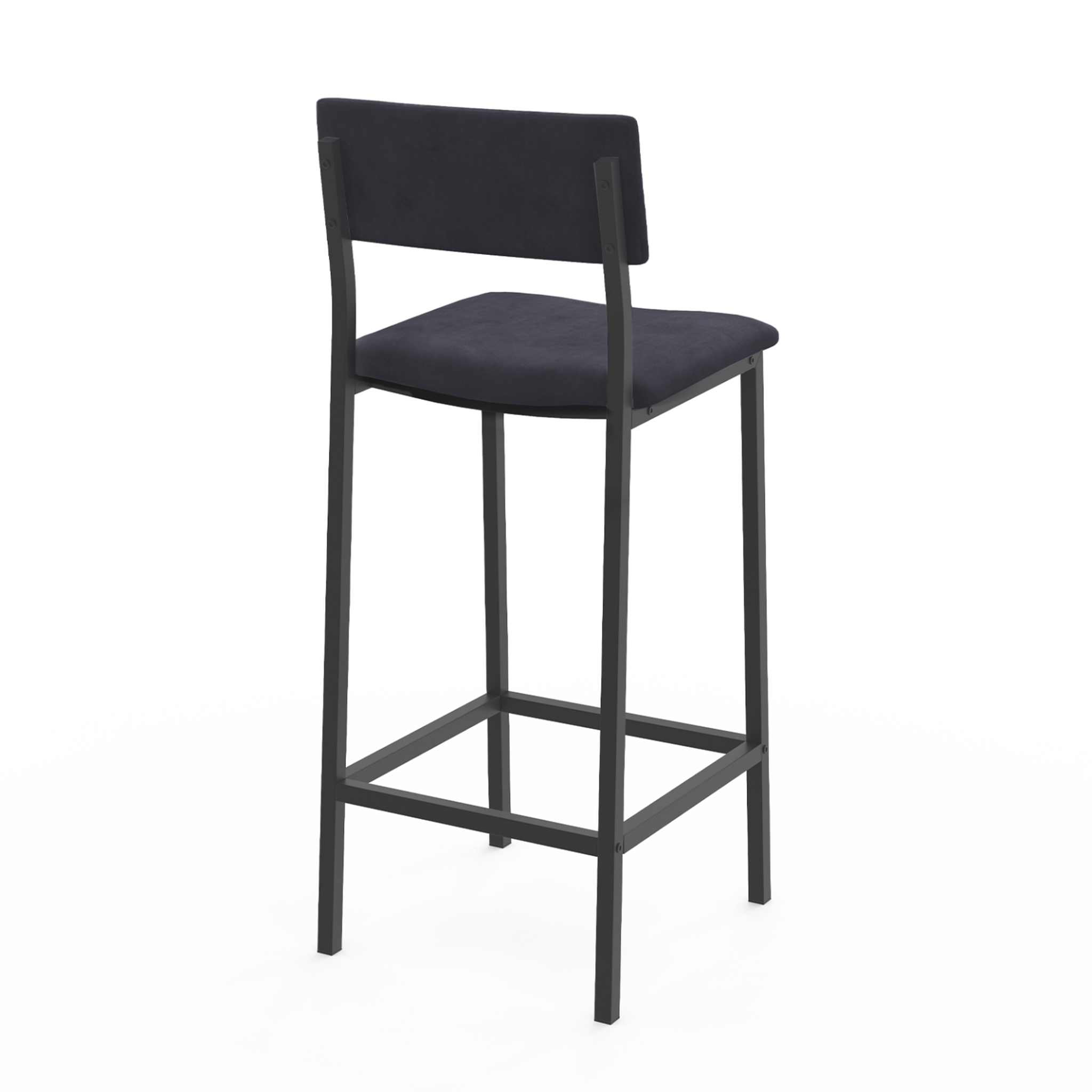 Voir la diapositive 4 : ID MARKET Lot de 4 tabourets de bar aubin avec dossier chaise de cuisine velours gris anthracite